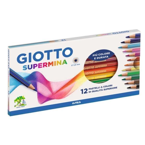 giotto giotto supermina pastelli colorati in 10 conf. da 12 pz. colori assortiti, diametro mina di 3,8 mm - foto 2