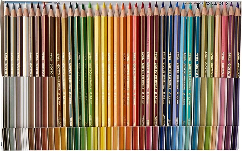 giotto giotto supermina pastelli colorati in 5 conf. da 36 pz. colori assortiti, diametro mina di 3,8 mm - foto 3