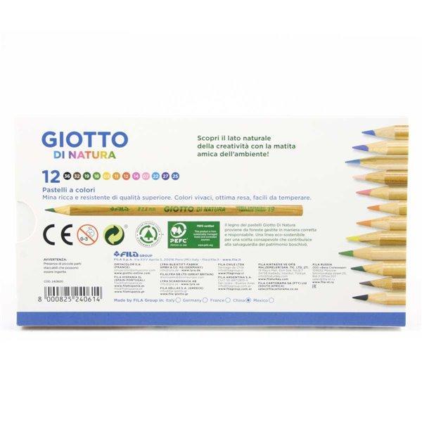 giotto giotto di natura pastelli colorati assortiti in astuccio da 12 pz - foto 3