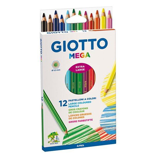 giotto giotto mega pastelli 6 conf. da 12 pz. colori assortiti, diametro mina 5,5 mm - foto 1