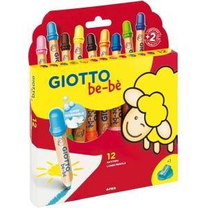 Bebè pastelli 6 conf. da 12pz. colori assortiti, mina 7 mm, temperamatite incluso