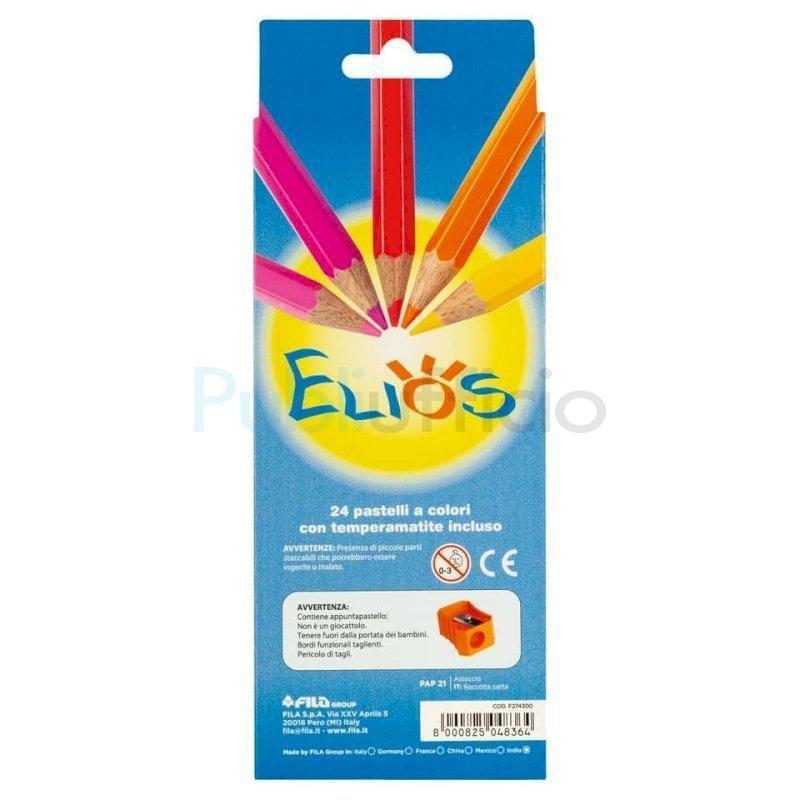 fila pastelli elios fila colorati in astuccio da 12 pz. colori assortiti, mina 2,8 mm, temperamatite incluso. - foto 2