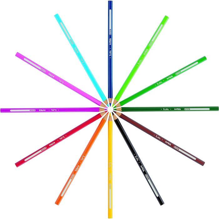 fila pastelli elios fila colorati in astuccio da 12 pz. colori assortiti, mina 2,8 mm, temperamatite incluso. - foto 3