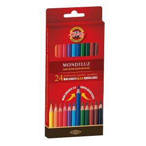 Kin mondeluz pastelli acquerellabili colori assortiti in 6 astucci da 24 pz. mina da 3.8mm