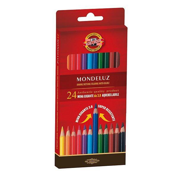 koh-i-noor kin mondeluz pastelli acquerellabili colori assortiti in astuccio da 24 pz. mina da 3.8mm - foto 1