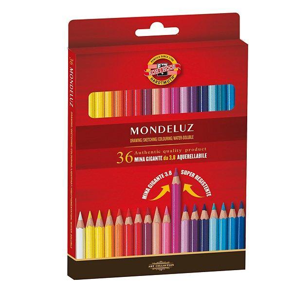 koh-i-noor kin mondeluz pastelli acquerellabili colori assortiti in astuccio da 36 pz. mina da 3.8mm - foto 1