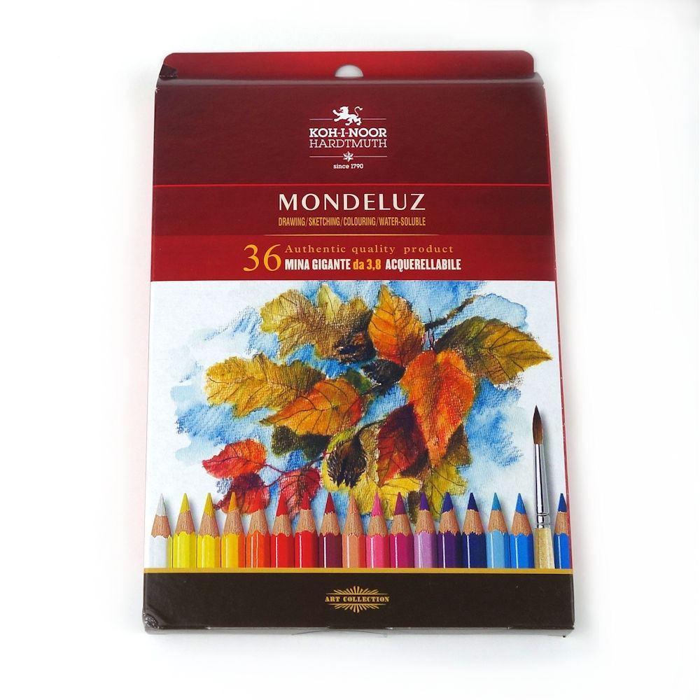 koh-i-noor kin mondeluz pastelli acquerellabili colori assortiti in astuccio da 36 pz. mina da 3.8mm - foto 2