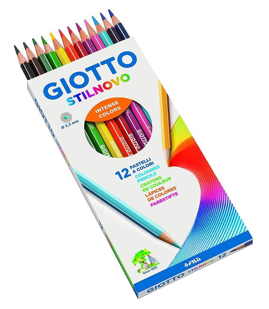 giotto giotto stilnovo pastelli colorati a sezione esagonale e mina da 3,3 mm colori assortiti da 12 pz. - foto 1