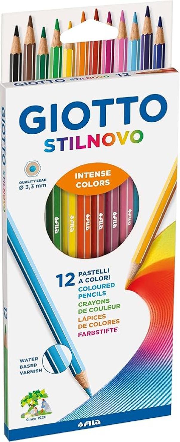 giotto giotto stilnovo pastelli colorati a sezione esagonale e mina da 3,3 mm colori assortiti da 12 pz. - foto 3