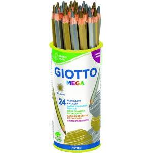 Mega pastelli barattolo 24pz pastelloni colore oro e argento