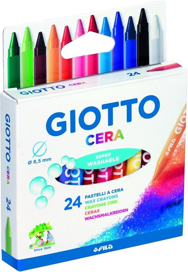 giotto giotto pastelli a cera in astuccio da 24 colori assortiti - foto 1
