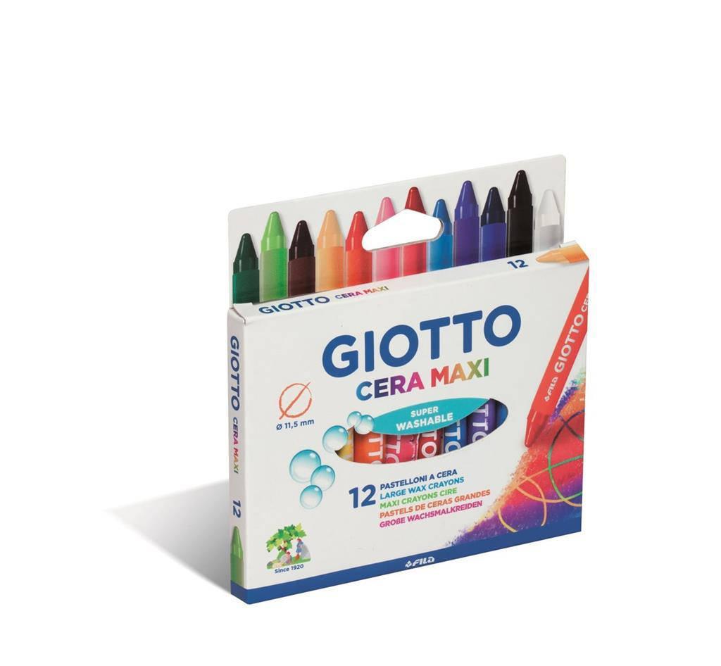 giotto giotto pastelli a cera maxi 10 conf. da 12 colori assortiti - foto 1