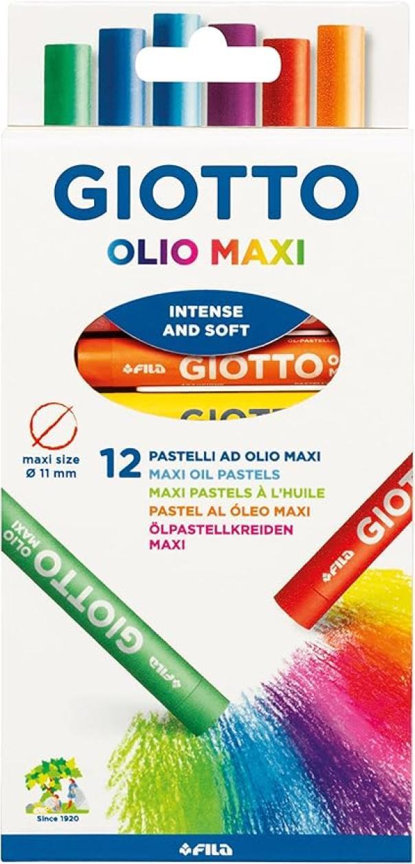 giotto giotto pastelli ad olio in astuccio da 12 colori assortiti - foto 1