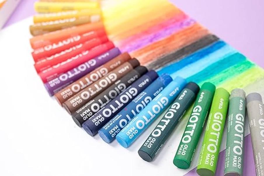 giotto giotto pastelli ad olio in astuccio da 12 colori assortiti - foto 3