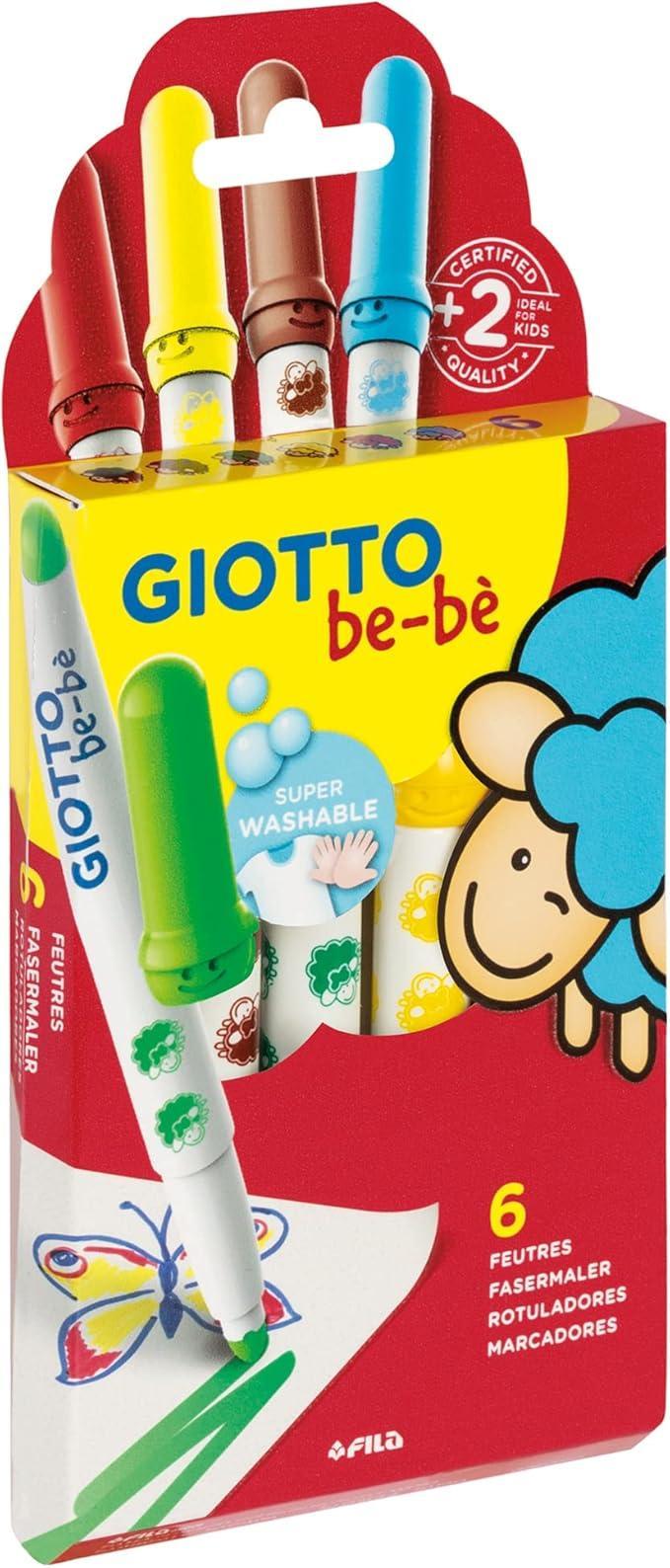 giotto giotto bebè pennarelli lavabili con tratto da 5 mm in astuccio da 6 colori - foto 1