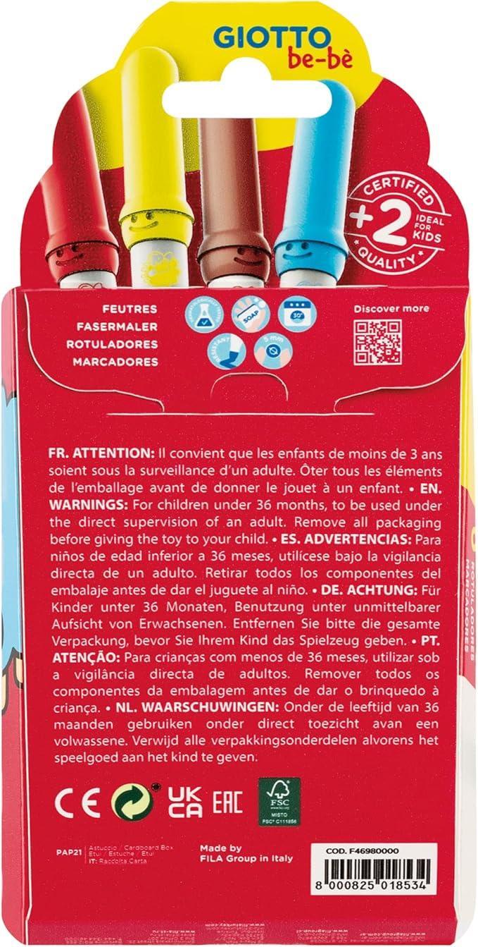 giotto giotto bebè pennarelli lavabili con tratto da 5 mm in astuccio da 6 colori - foto 2