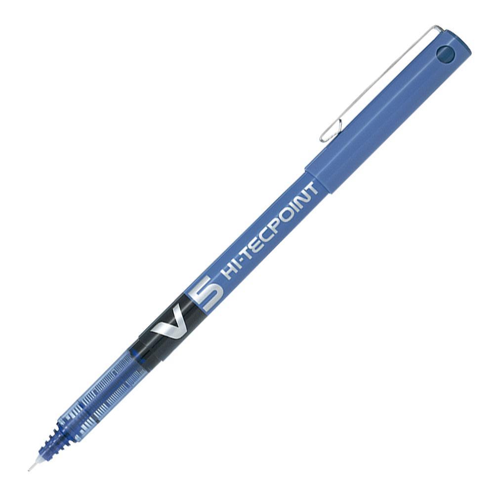 pilot pilot v5 hi-techpoint penna roller inchiostro liquido punta con punta da 0,5 mm e tratto da 0,3 mm colore blu - foto 1