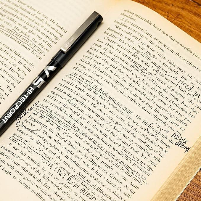 pilot pilot v5 hi-techpoint penna roller inchiostro liquido punta con punta da 0,5 mm e tratto da 0,3 mm colore blu - foto 2