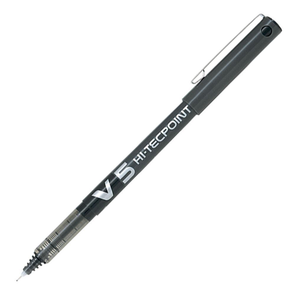 pilot pilot v5 hi-techpoint penna roller inchiostro liquido punta con punta da 0,5 mm e tratto da 0,3 mm colore nero - foto 1