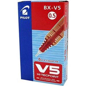 V5 hi-techpoint 12pz penna roller inchiostro liquido punta con punta da 0,5 mm e tratto da 0,3 mm colore rosso