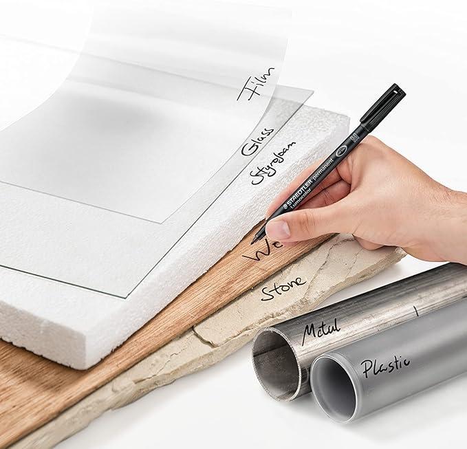 staedtler staedtler lumocolor 317 penna marcatore permanente punta media tratto da 1.0 mm colore blu - foto 3