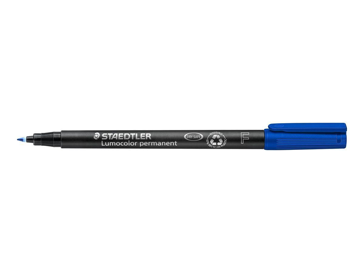 staedtler staedtler lumocolor 318 penna marcatore permanente punta fine tratto da 0.7 mm colore blu - foto 1