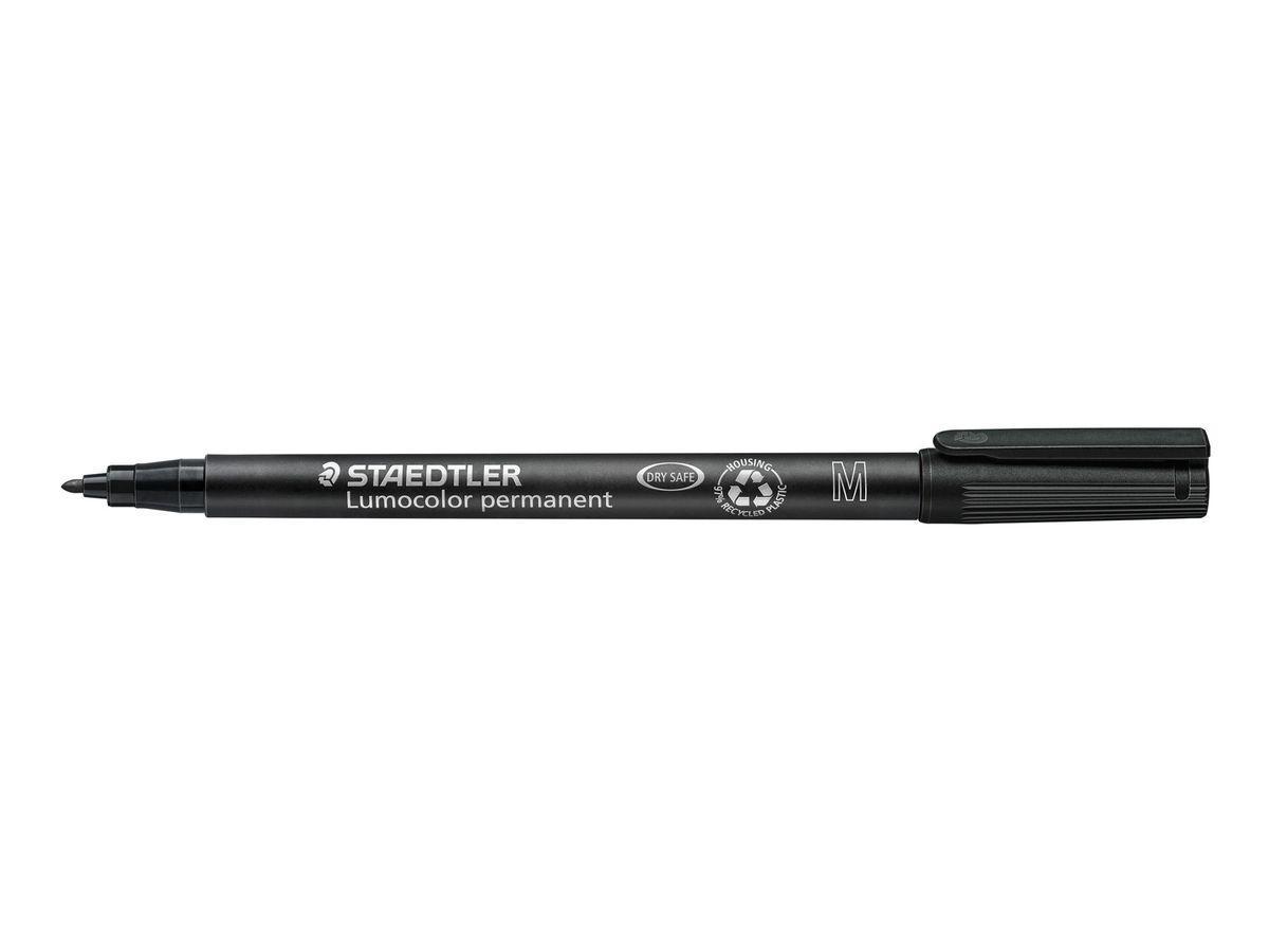 staedtler staedtler lumocolor 317 penna marcatore permanente punta media tratto da 1.0 mm colore nero - foto 1