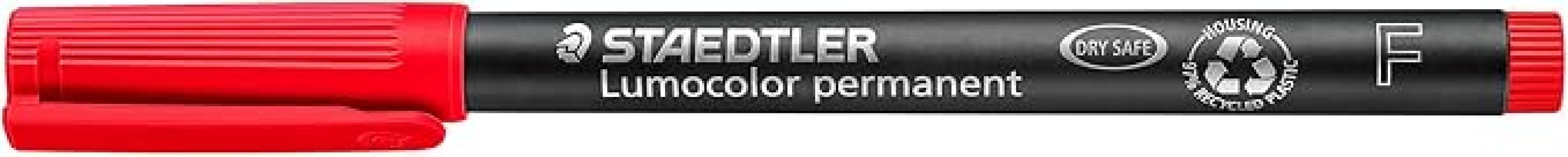 staedtler staedtler lumocolor 318 penna marcatore permanente punta fine tratto da 0.7 mm colore rosso - foto 2