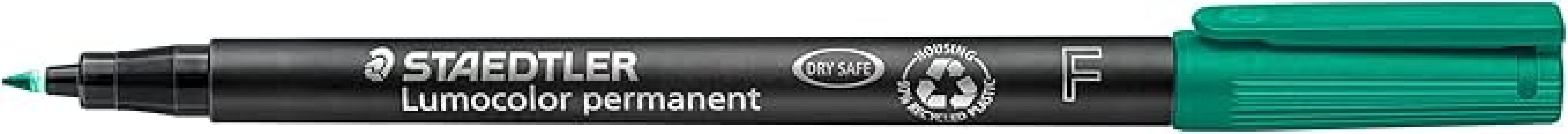 staedtler staedtler lumocolor 318 penna marcatore permanente punta fine tratto da 0.7 mm colore verde - foto 1
