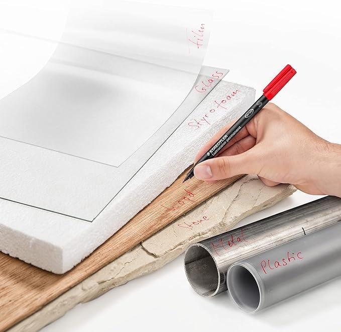 staedtler staedtler lumocolor 313 penna marcatore permanente punta superfine tratto da 0.4 mm colore rosso - foto 3