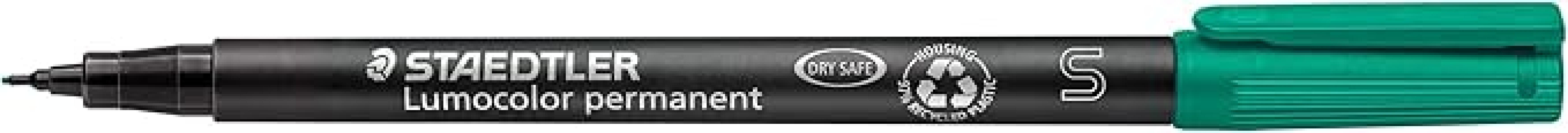 staedtler staedtler lumocolor 313 penna marcatore permanente punta superfine tratto da 0.4 mm colore verde - foto 1