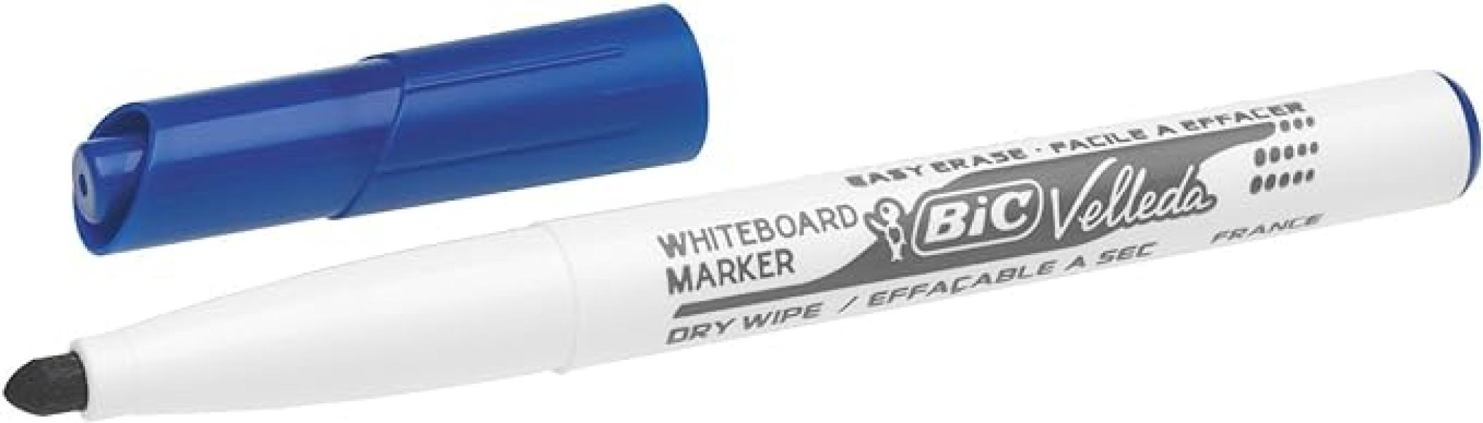 bic bic 12pz pennarello marcatore velleda 1741 punta tonda tratto da 1,4 mm colore blu - foto 2