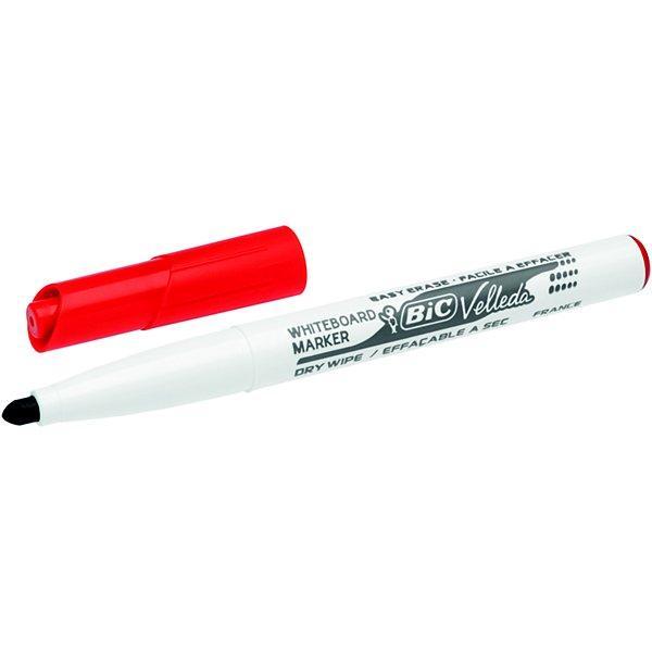 bic bic 12pz pennarello marcatore velleda 1741 punta tonda tratto da 1,4 mm colore rosso - foto 2
