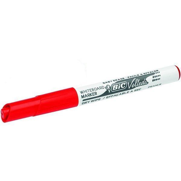 bic bic 12pz pennarello marcatore velleda 1741 punta tonda tratto da 1,4 mm colore rosso - foto 3