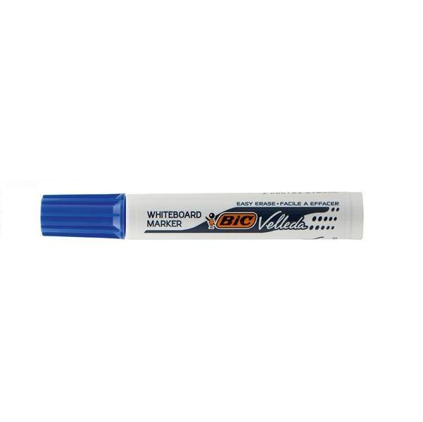 bic bic 12pz pennarello marcatore velleda 1791 punta a scalpello tratto da 3,3 a 4,6 mm colore blu - foto 3