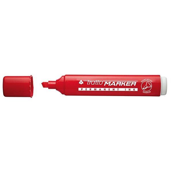 tratto tratto marker marcatore indelebile punta a scalpello colore rosso tratto da 1,0 mm a 5,0 mm - foto 1