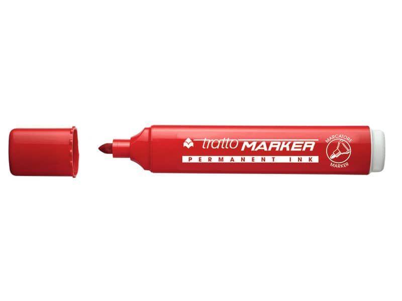 tratto tratto marker marcatore indelebile punta tonda colore rosso tratto da 1,4 mm a 2,8 mm - foto 1