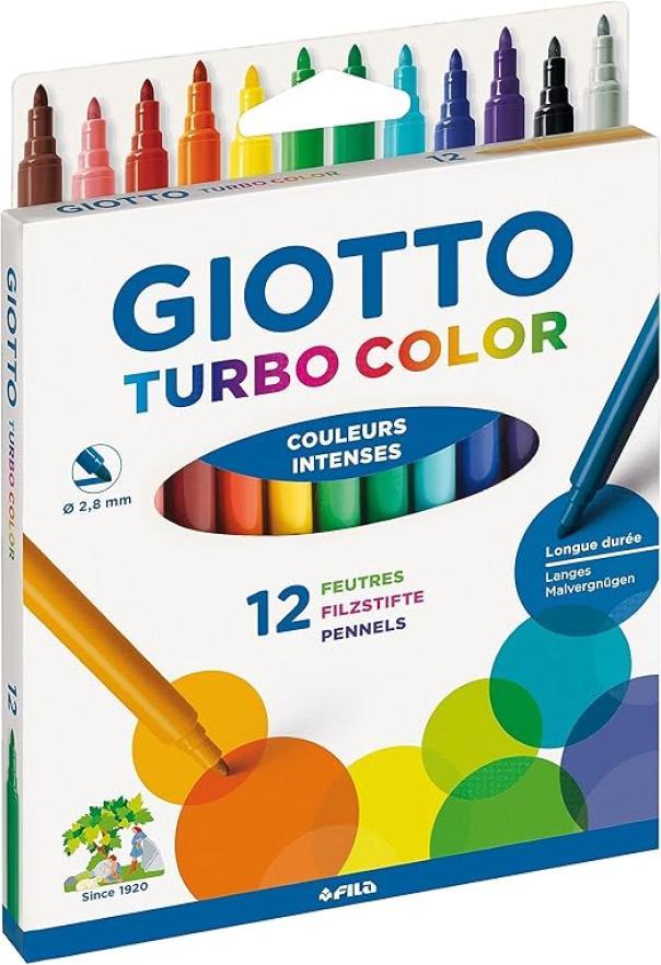 giotto giotto 10 conf. turbo color astuccio da 12 pennarelli a punta fine da 2.8 mm - foto 1 giotto giotto 10 conf. turbo color astuccio da 12 pennarelli a punta fine da 2.8 mm - foto 1