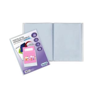 Portalistino con buste fisse e tasca frontale personalizzabile - fogli 20 trasparenti - 15x21 cm a5