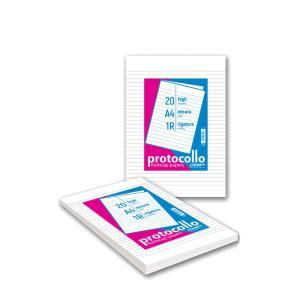 Fogli protocollo formato a4 rigatura 1r senza margini - confezione da 20 fogli