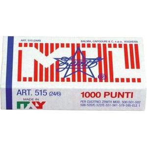 Punti metallici 515/6 per cucitrici ad alto spessore 24/6 - confezione da 1000 pezzi