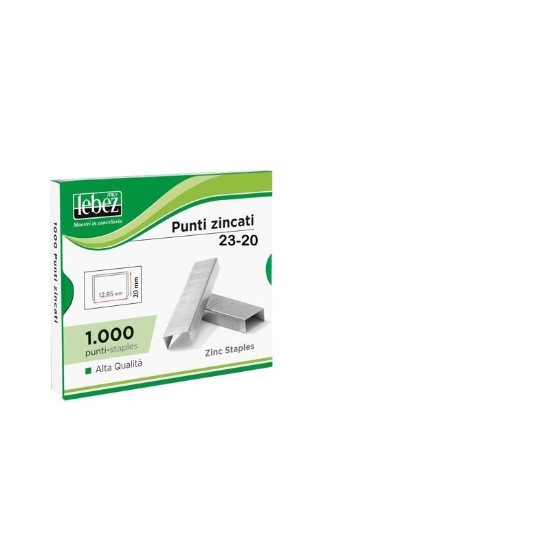 lebez lebez punti zincati per cucitrici ad alto spessore 23-20 - confezione da 1000 pezzi - foto 1