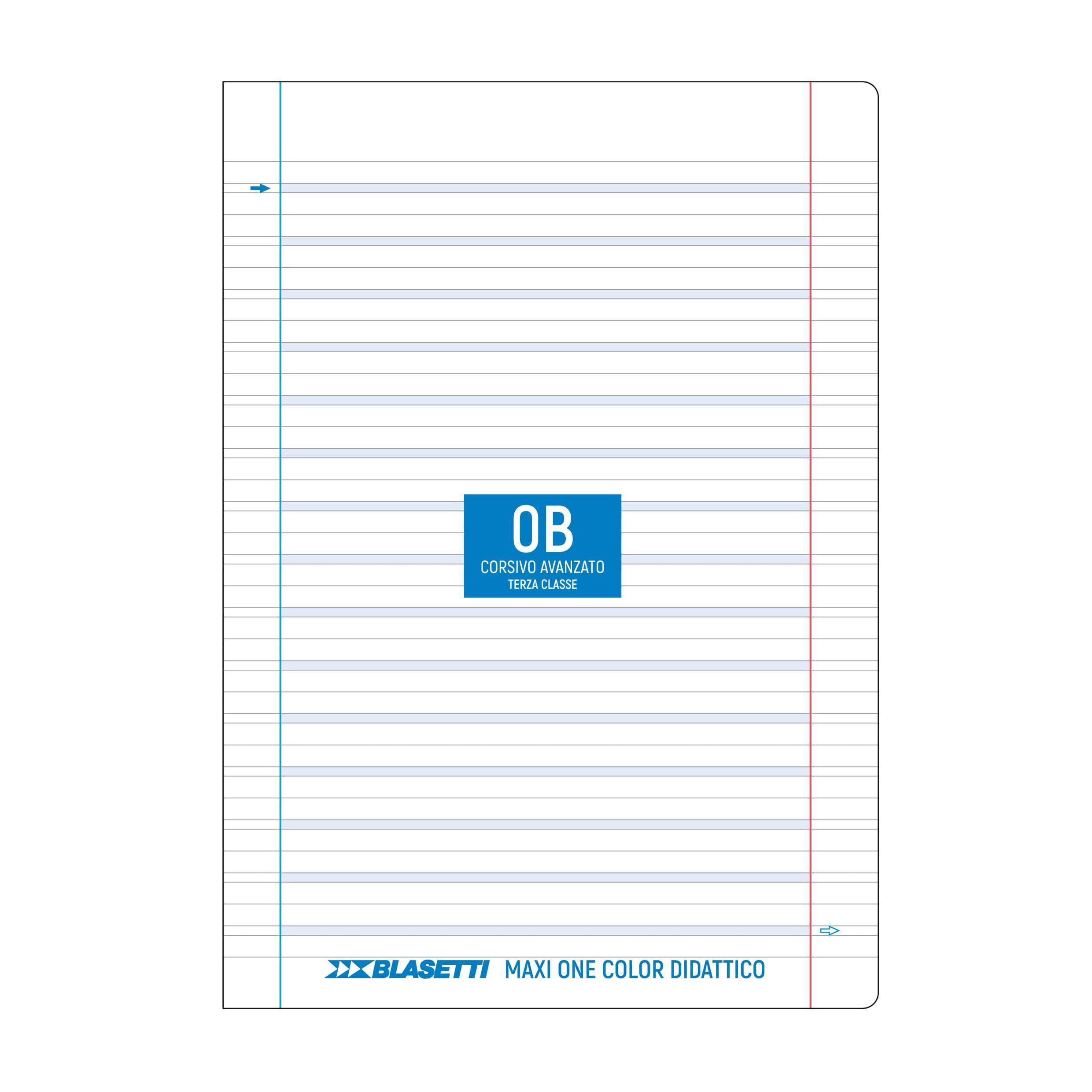 blasetti blasetti maxi quaderno a4 one color didattico per disgrafia linea blu righe tipo b - foto 3