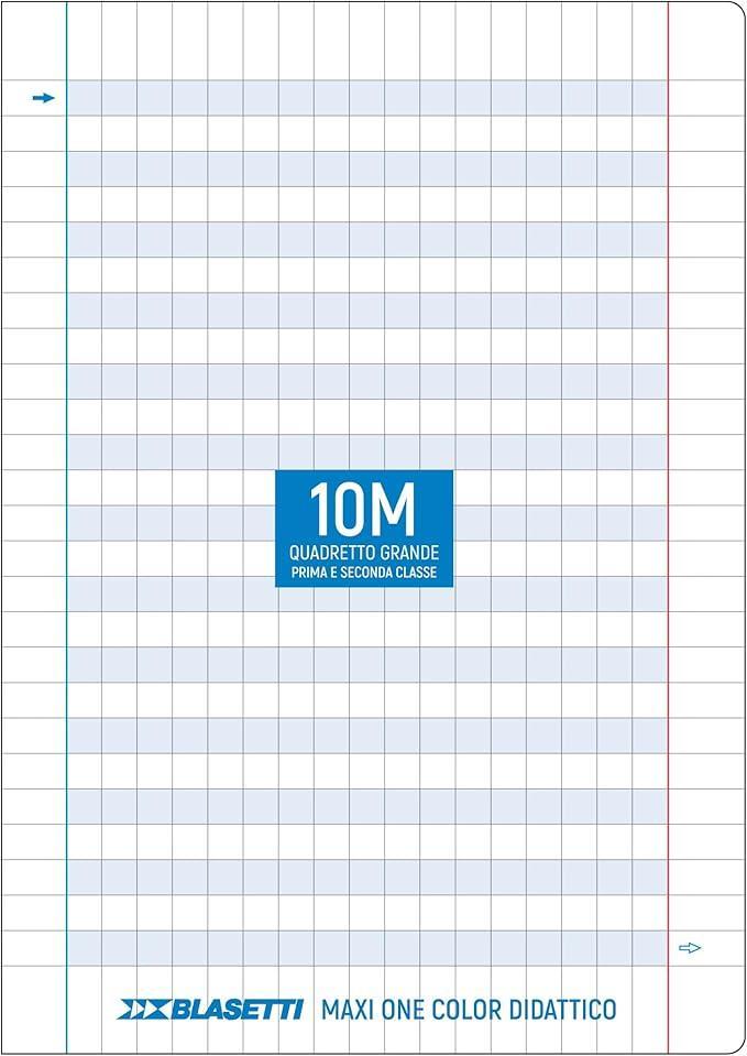 blasetti blasetti maxi quaderno a4 one color didattico per disgrafia linea blu quadretti 10 mm (1 cm) - foto 3