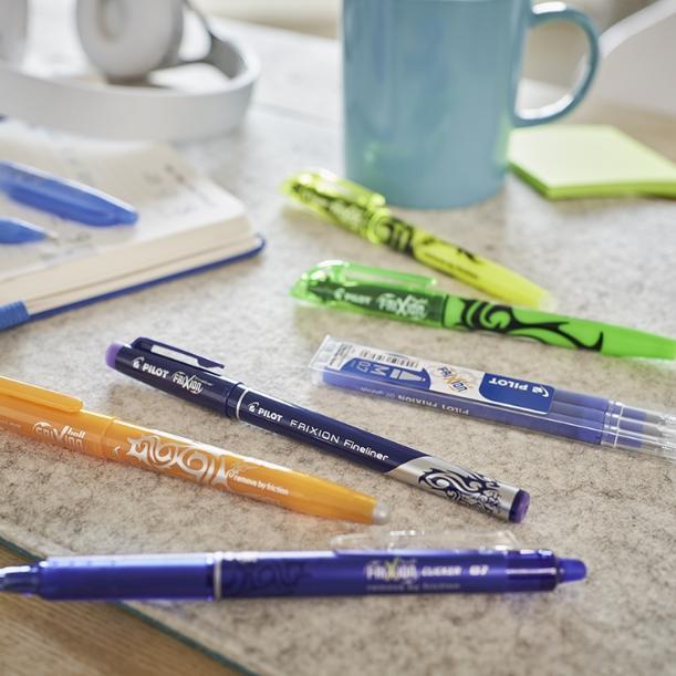 frixion pilot refill frixion blu set da 3 ricariche per penna cancellabile frixion ball e frixion ball clicker - punta media 0,7 mm - foto 3