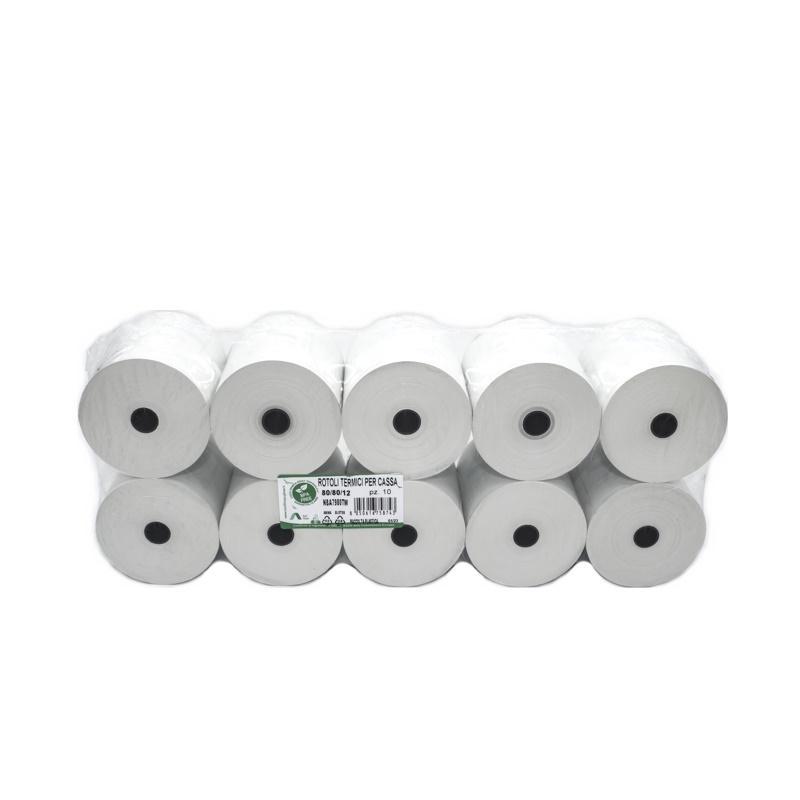 rotolificio pugliese rotoli termici per cassa omologato  dimensioni mm 80x80 mt confezione da 10 pz. - foto 1