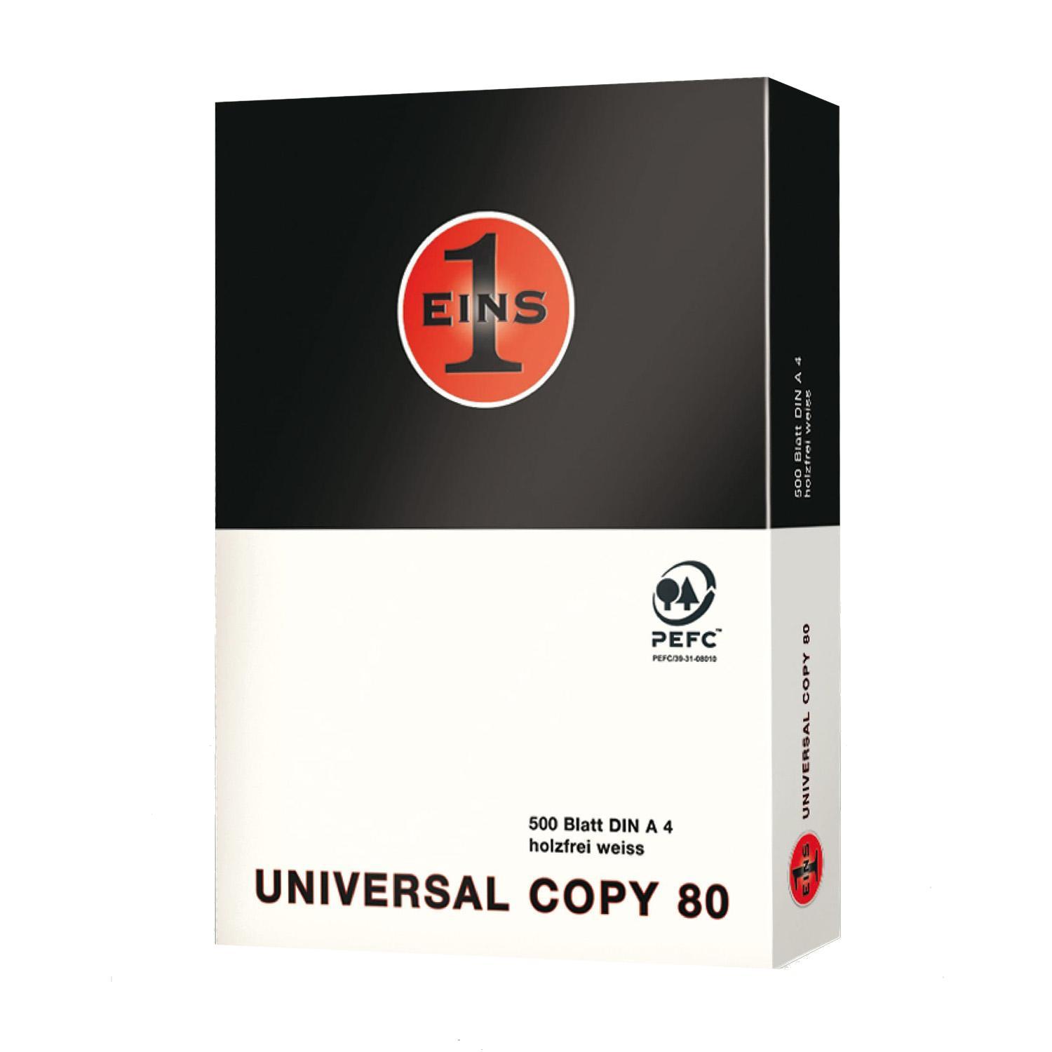 eins eins universal copy 80 carta per fotocopie a4 dimensione 21x29,7 cm pz. 5 risme da 500 fogli - foto 2