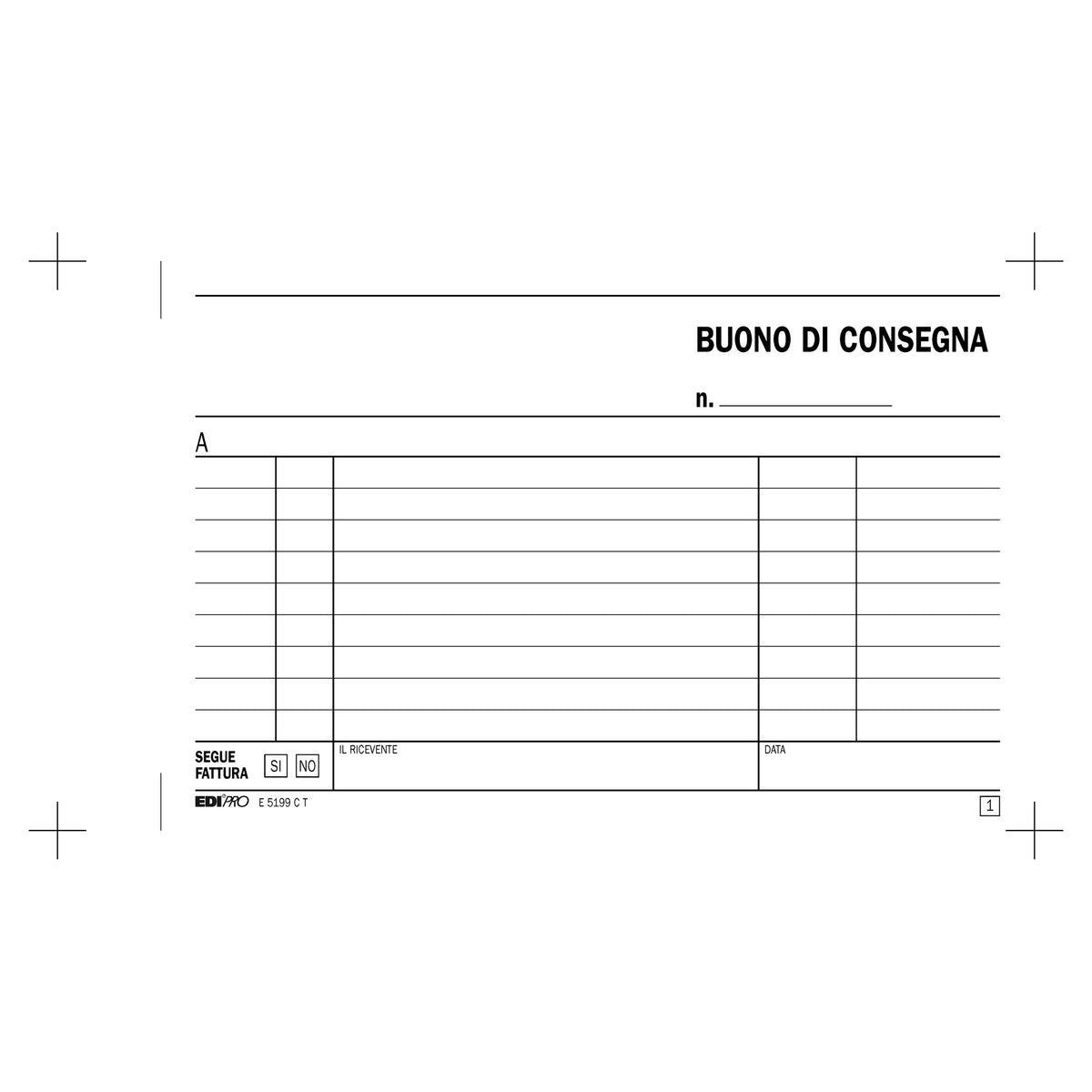 edipro edipro 10 pz buono di consegna 33 fg. in 3 copie 10x17 cm e5199ct - foto 2