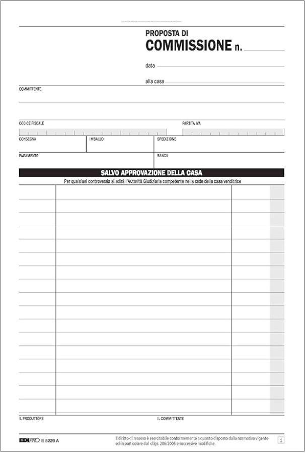 edipro edipro 5 pz copia commissione 50 fg. in 2 copie 15x23 e5229a - foto 2