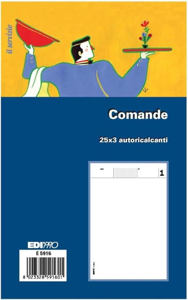edipro edipro 10 pz blocco comande 25 fg. in 3 copie 9,9x17 cm e5916 - foto 1